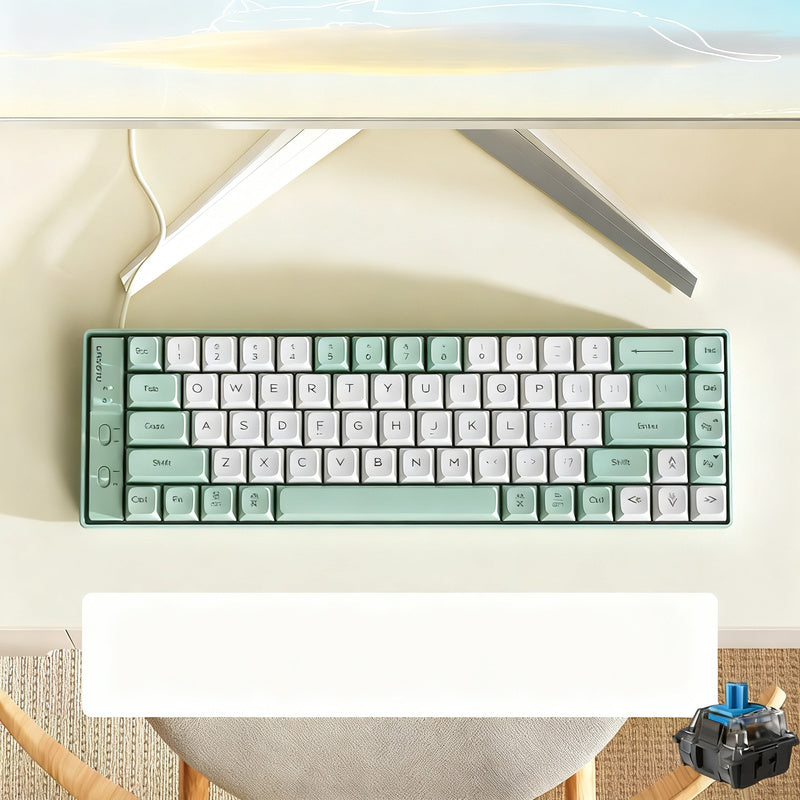 Wired gaming keyboard with mechanical switches