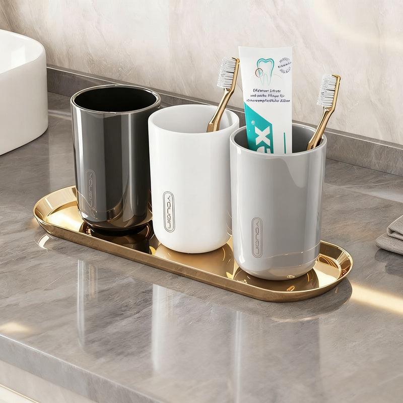 Portable toothbrush cup made of plastic
