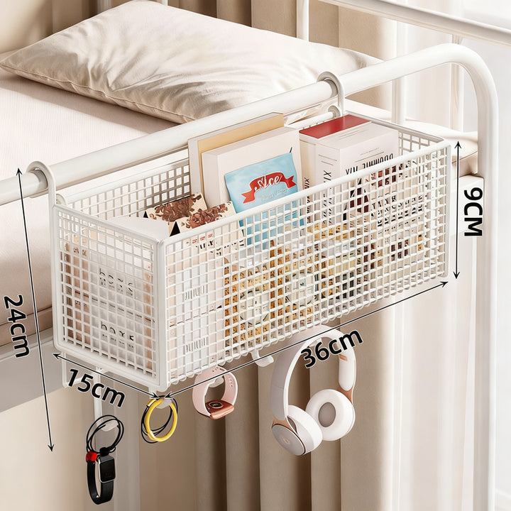 Bed shelf for hanging, steel mesh