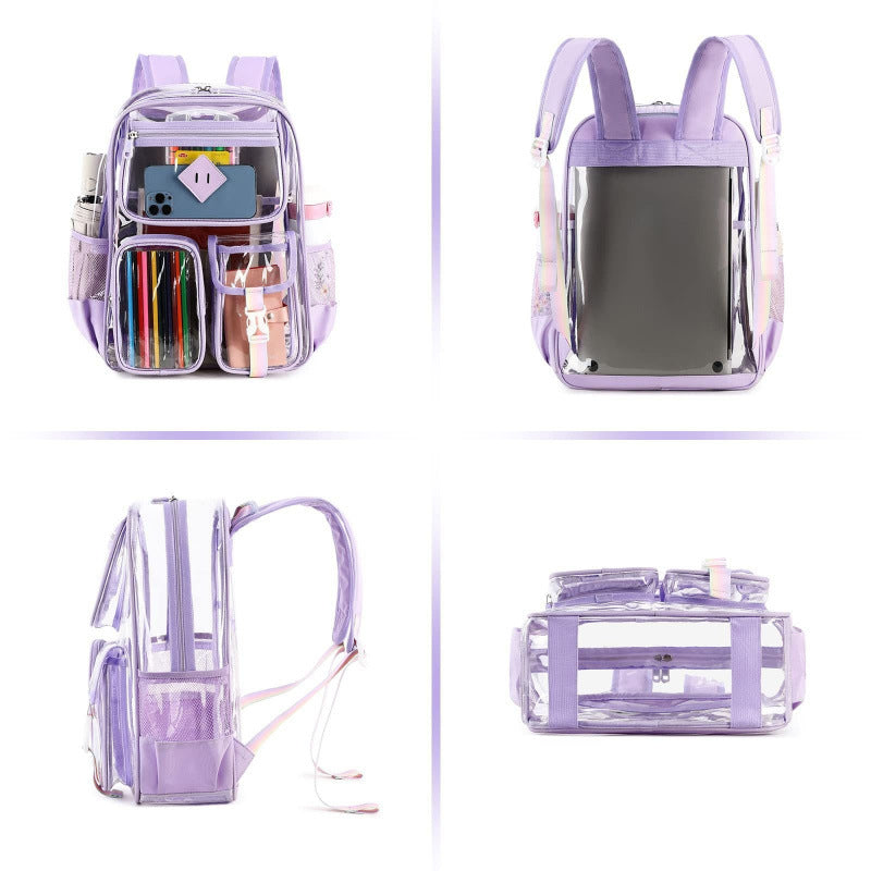 Transparent PVC Backpack, 43×17×35 cm