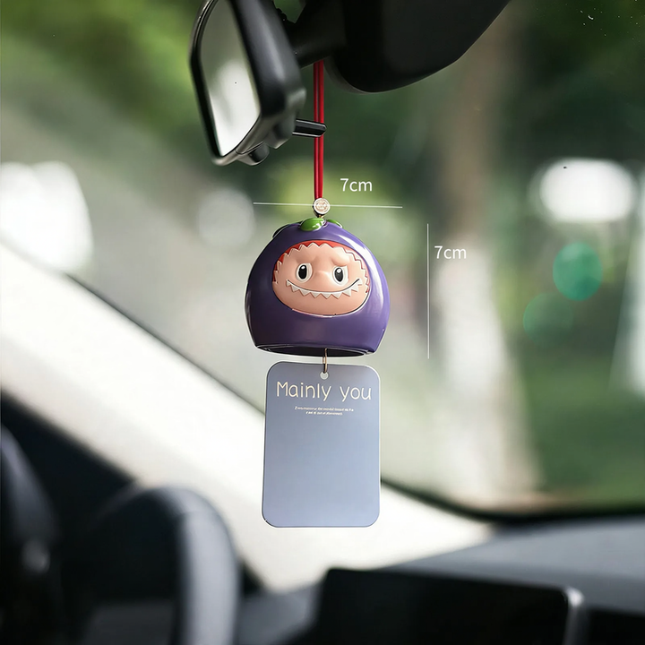 Scent hanger for rearview mirror with monster motif