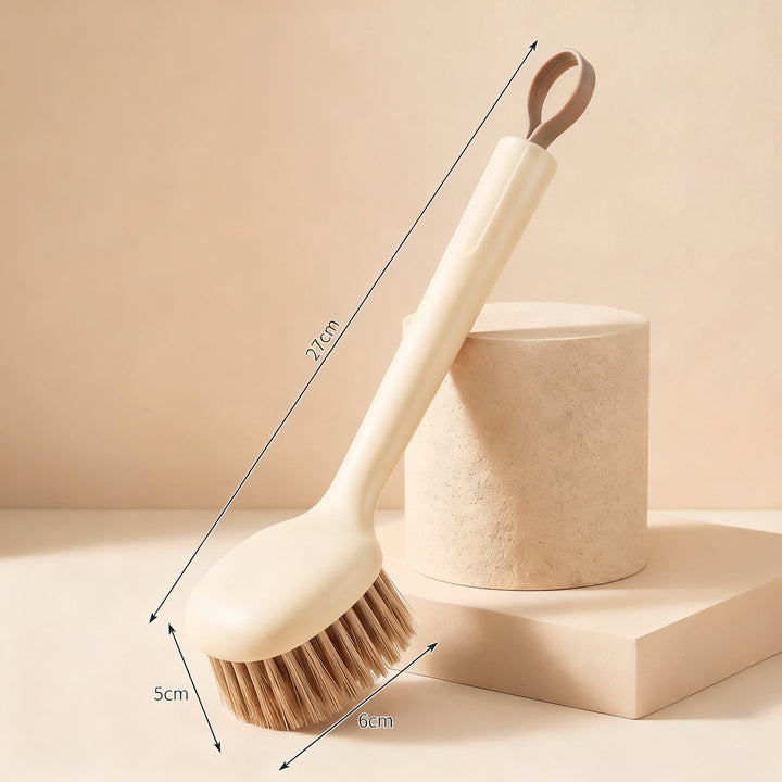 Long handle pot brush, scratch-resistant