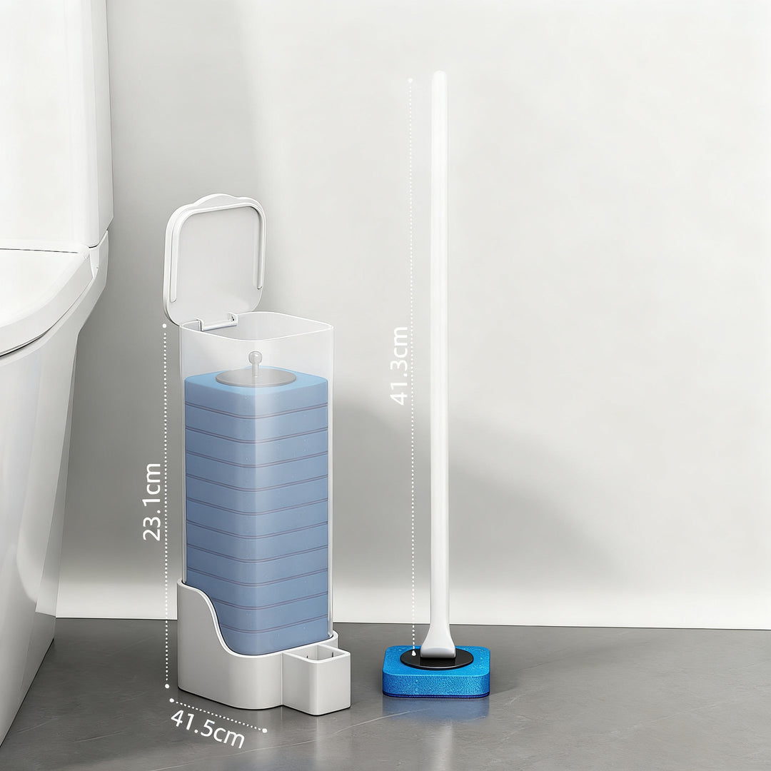Toilet brush with interchangeable sponge heads