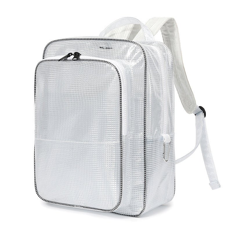 Antistatic PVC backpack, transparent