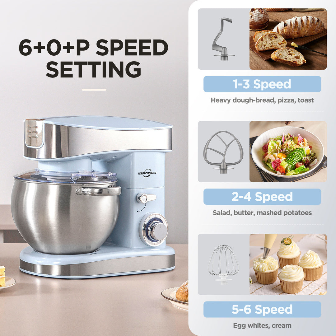 Kitchen machine 5 L, stainless steel, multiple plugs