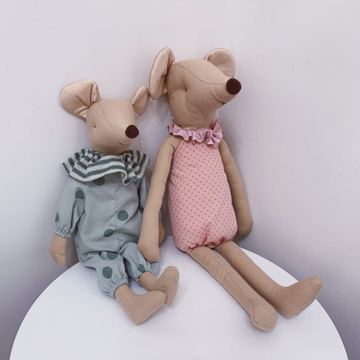 Plush mouse with clothing, 35–60 cm, Polyester