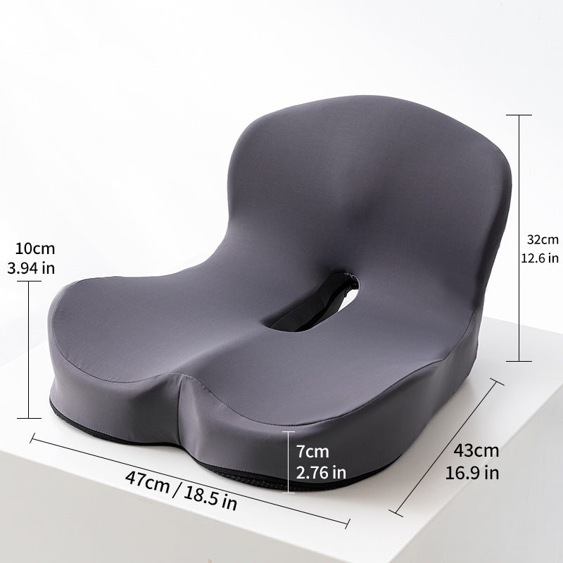 Seat cushion with backrest made of memory foam