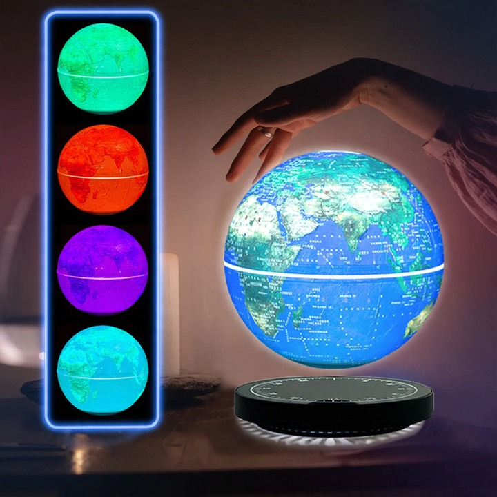 Magnetic levitating globe with LED lighting