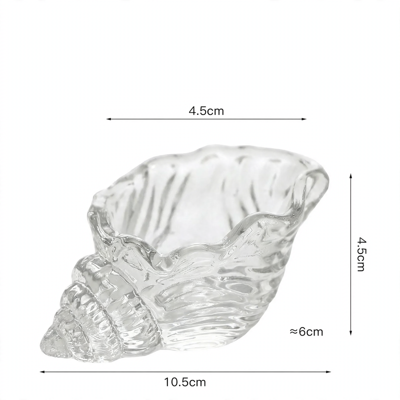Glass candle holder shell shape, high borosilicate glass