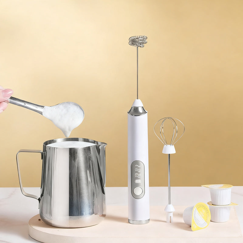 Electric milk frother, USB-C, multiple functions