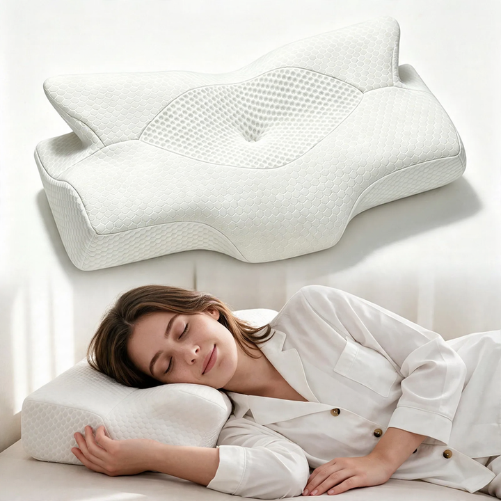 Memory foam neck support pillow, butterfly shape