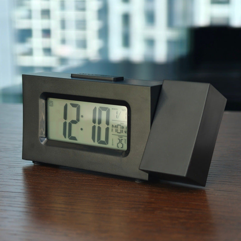 Mini projection clock with LCD display