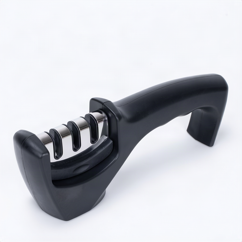 Knife sharpener with removable sharpening stone