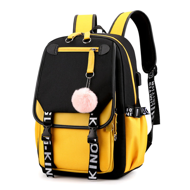 Denim backpack, large capacity