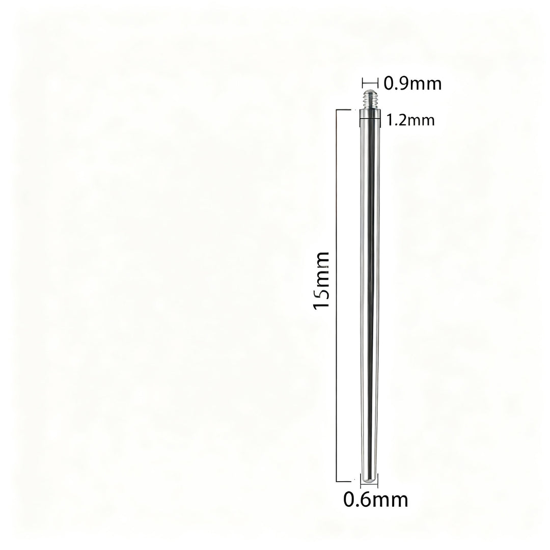 Titan-Piercing rod, flat base, internal thread