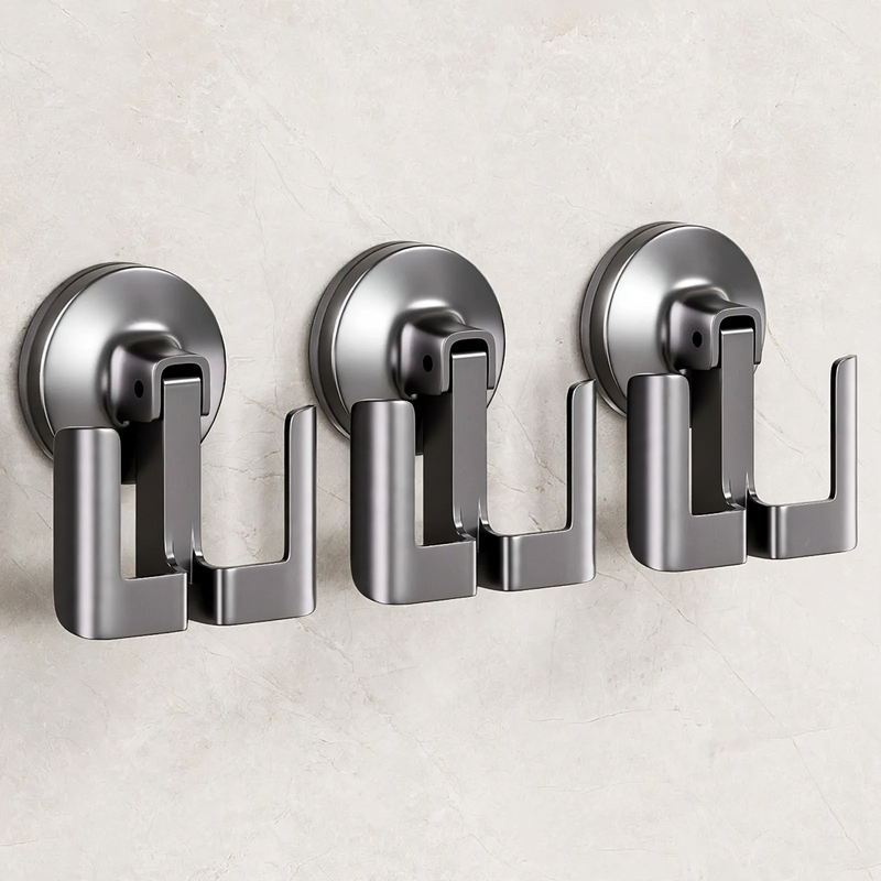 Bathroom shoe holder with suction cup, no drilling