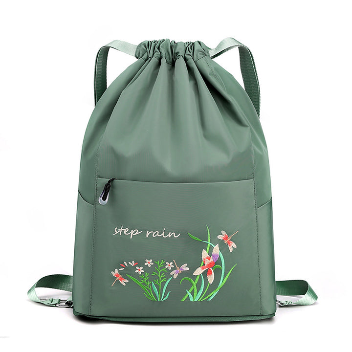 Double Backpack, Nylon, foldable, embroidered
