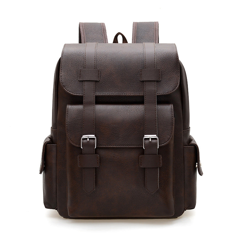 Backpack made of PU leather, 20–35 L, vintage style