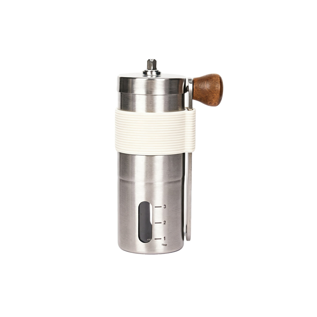 Hand coffee grinder made of stainless steel with ceramic grinding mechanism
