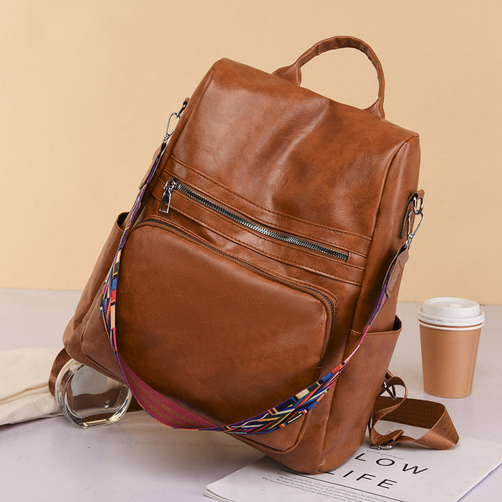 Travel backpack women, PU, waterproof, large capacity