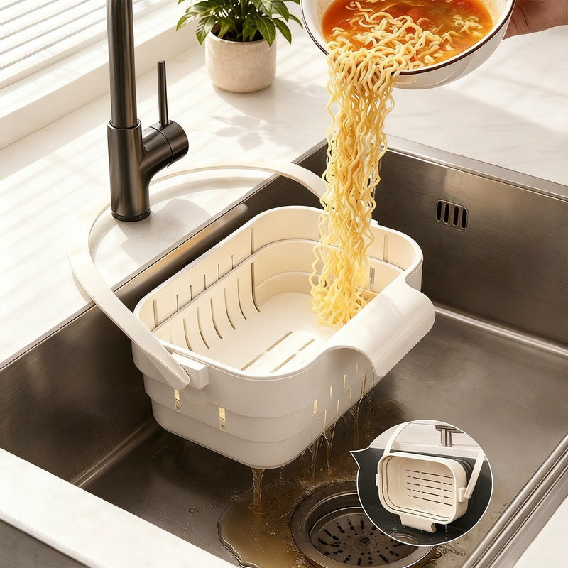 Collapsible Draining Basket for the Sink