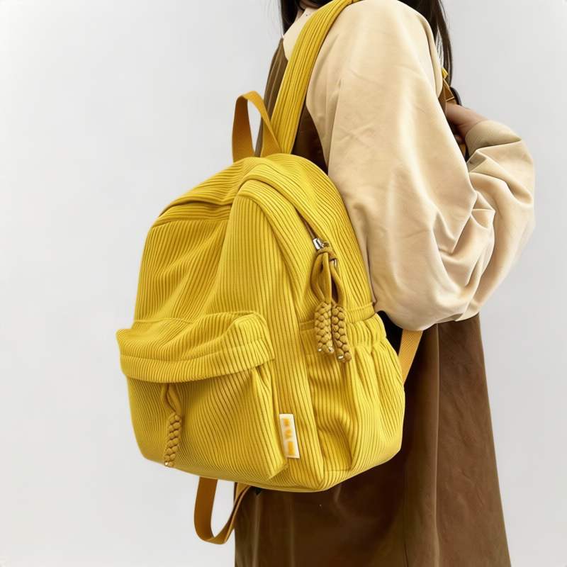 Women's backpack, cord, 20–35 L, for 13-inch laptop