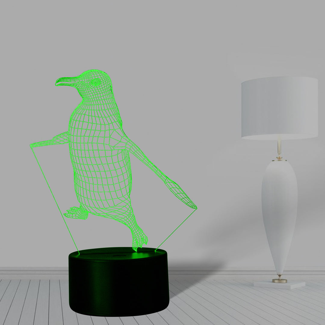 LED Night Light Penguin with Color Change and Touch Control