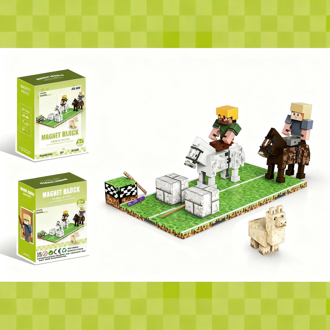 Magnetic building blocks, plastic, children's toy