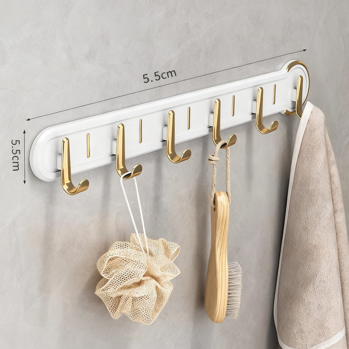 Self-adhesive wall hooks, 6-piece strip