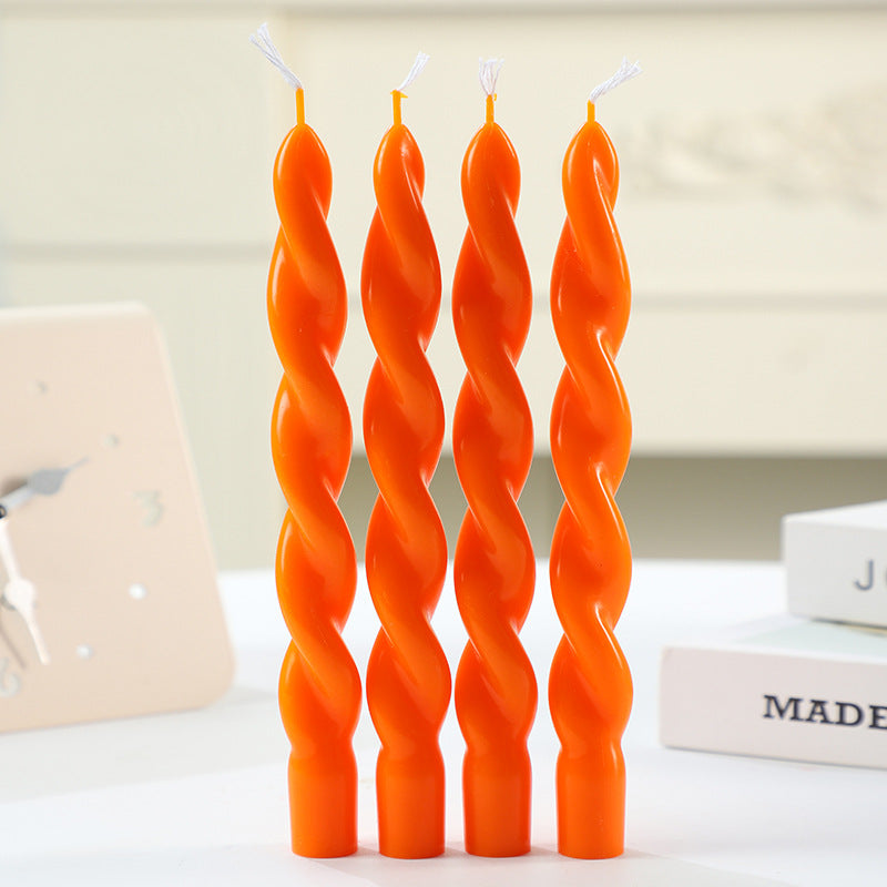 Scented candle in spiral shape made from soy wax