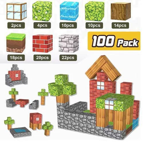 Magnet stick building blocks, multiple sizes