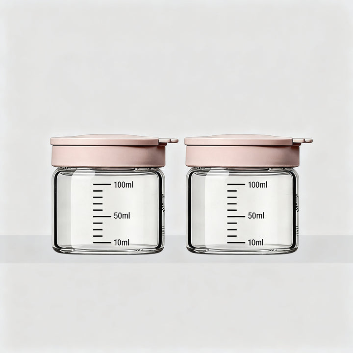 Borosilicate glass storage jar with measurement scale