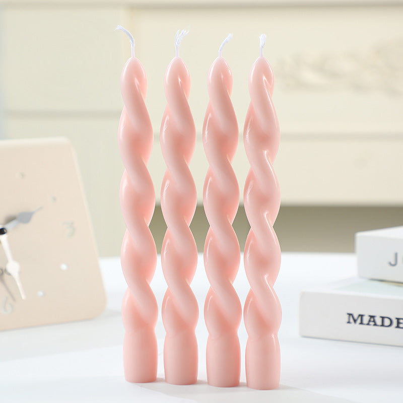 Scented candle in spiral shape made from soy wax