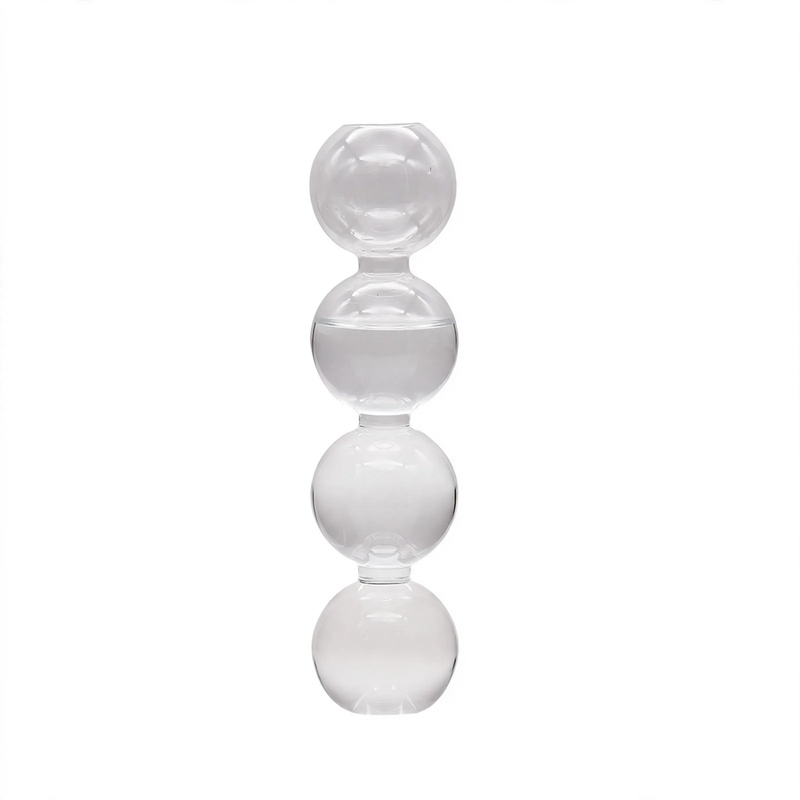 Spherical glass vase made of borosilicate