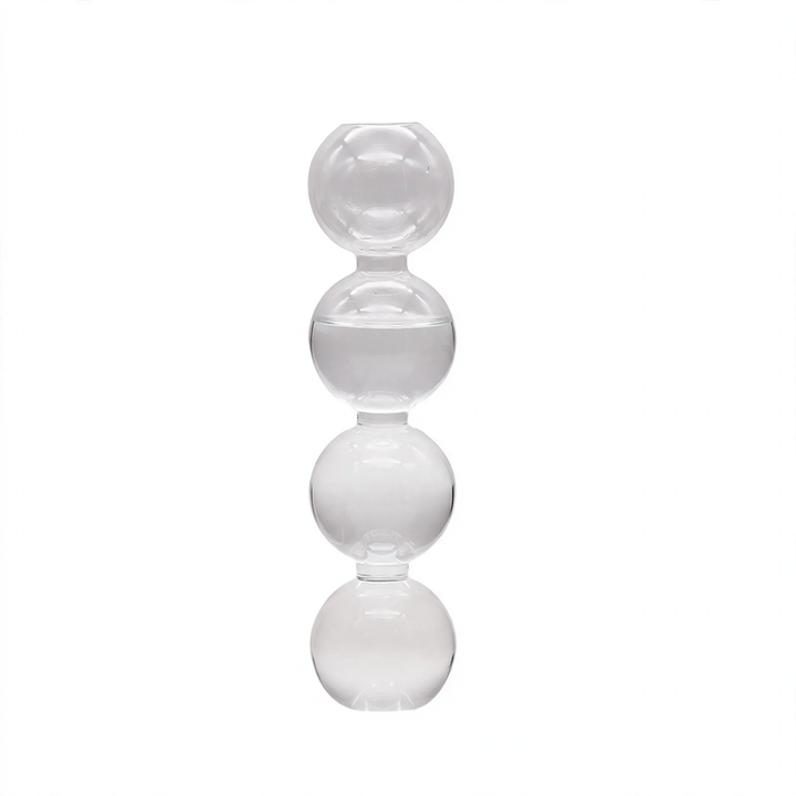 Spherical glass vase made of borosilicate