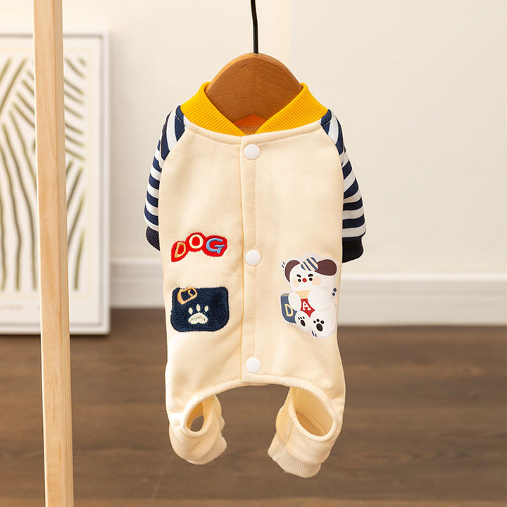 Four-legged hooded sweatshirt for small dogs