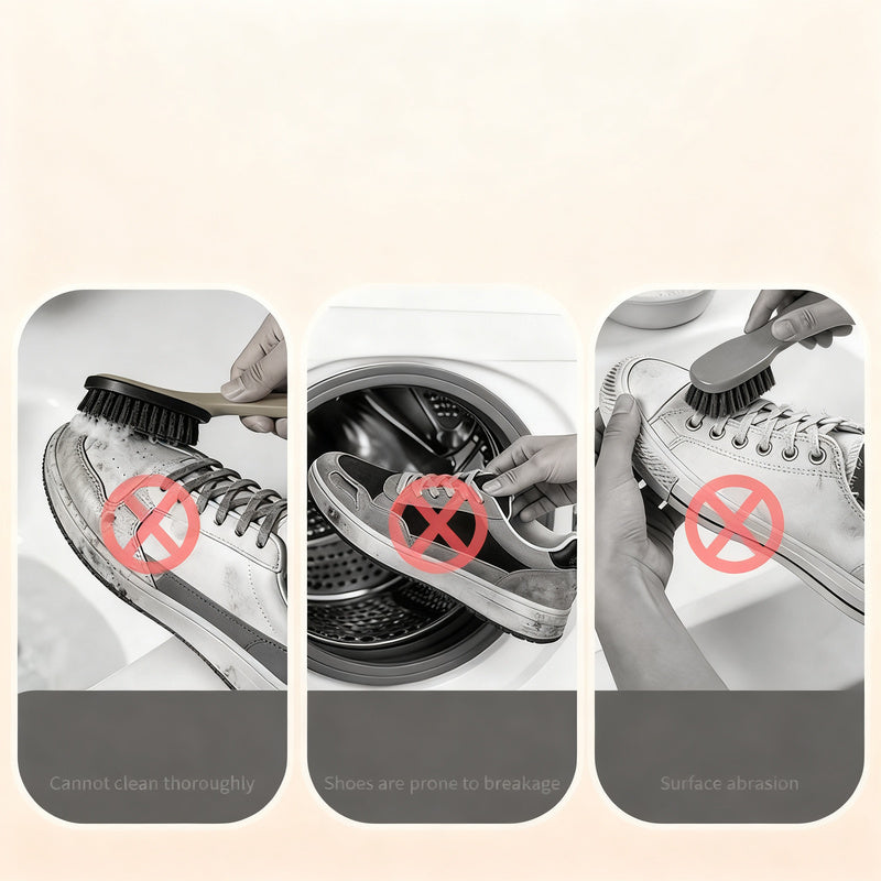 Shoe brush with soft bristles
