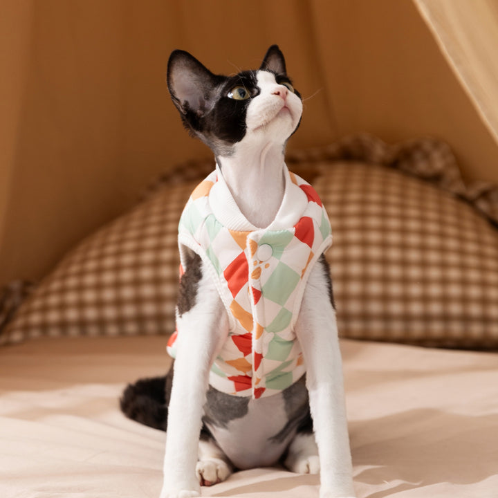Quilted vest dress for cats and small dogs