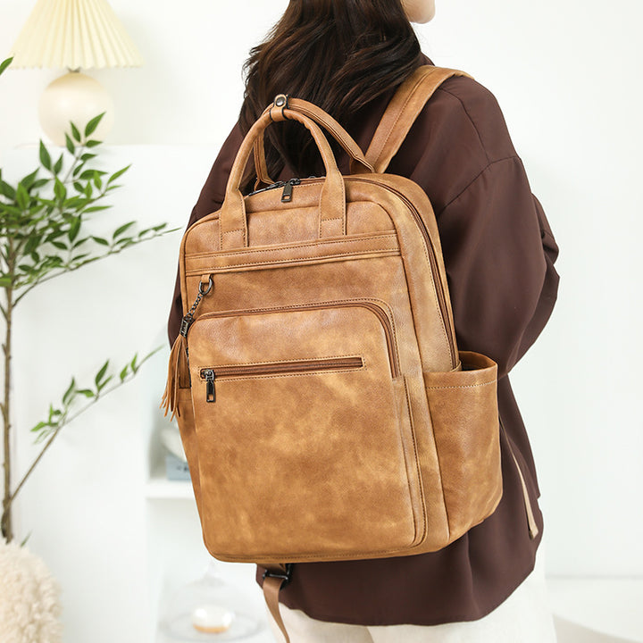 Women's backpack made of PU, large capacity