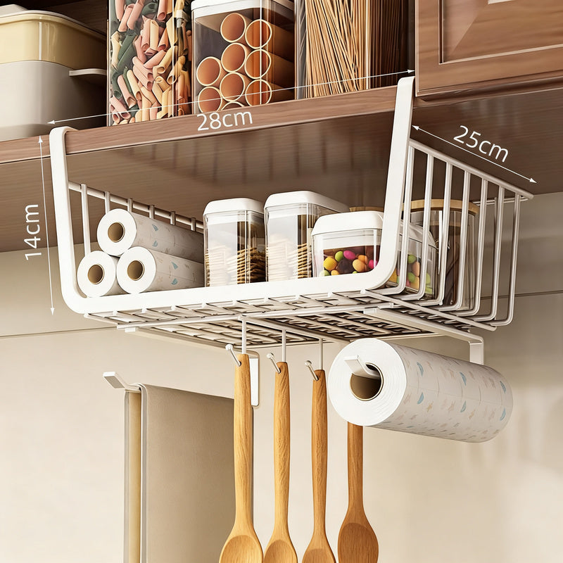 Extendable kitchen shelf made of steel, adjustable