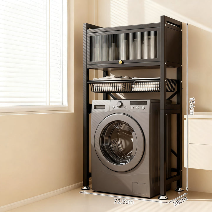 Steel shelf for washing machine, 2–3 levels with doors