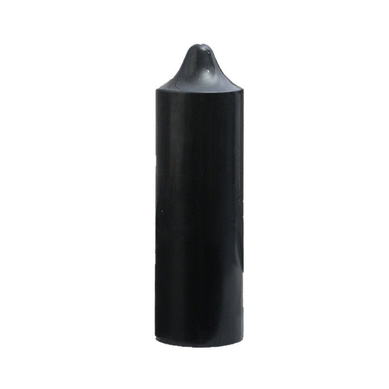 Black scented candle, cylinder with tip, 5×5 to 5×20 cm