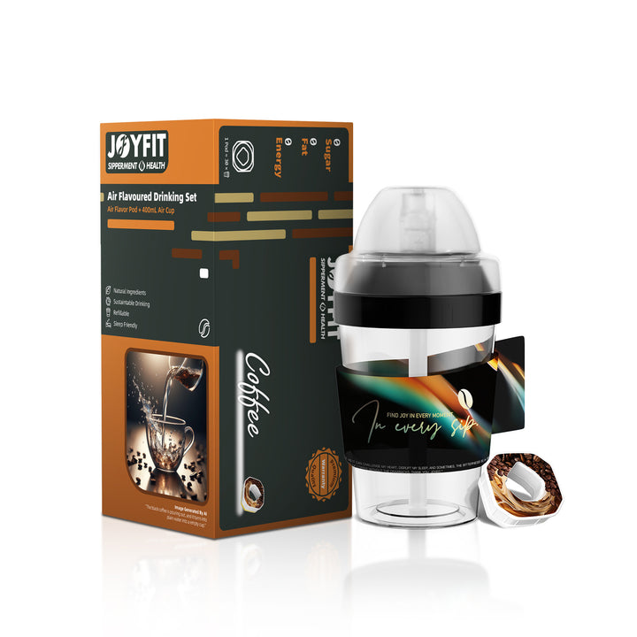 Coffee drinking cup with straw, 400 ml