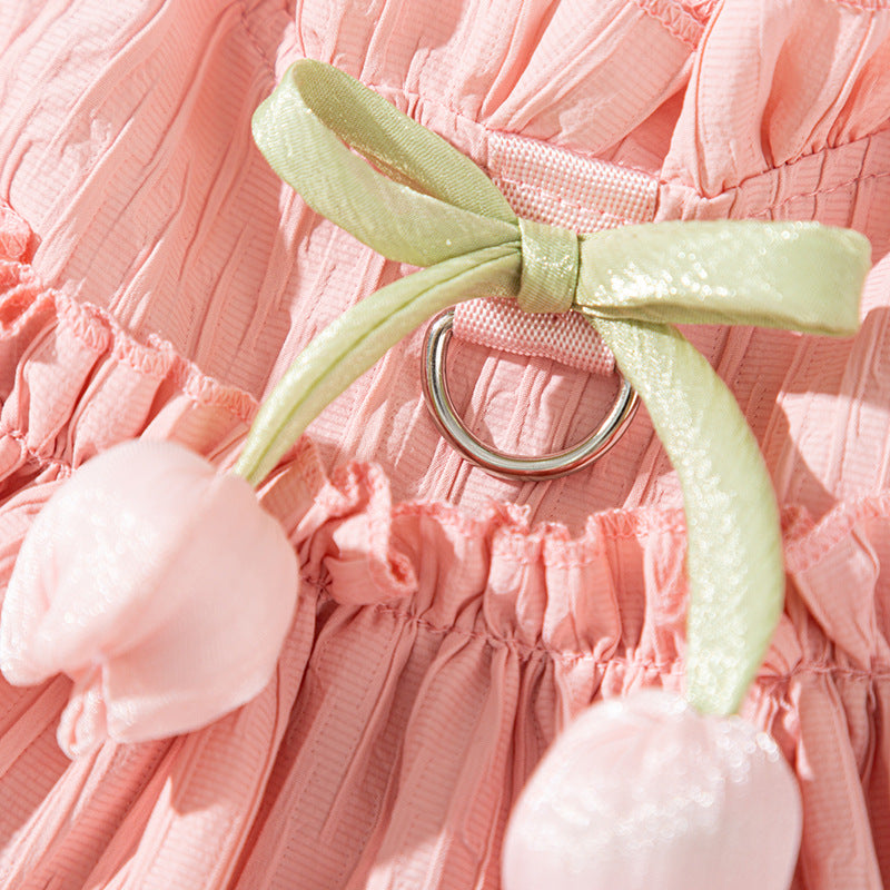 Two-legged dress for pets, pleated design