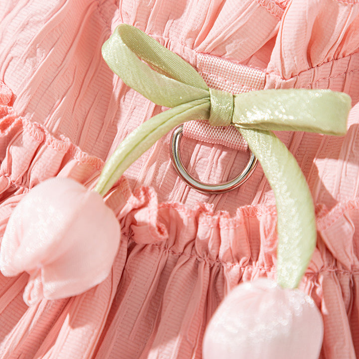Two-legged dress for pets, pleated design