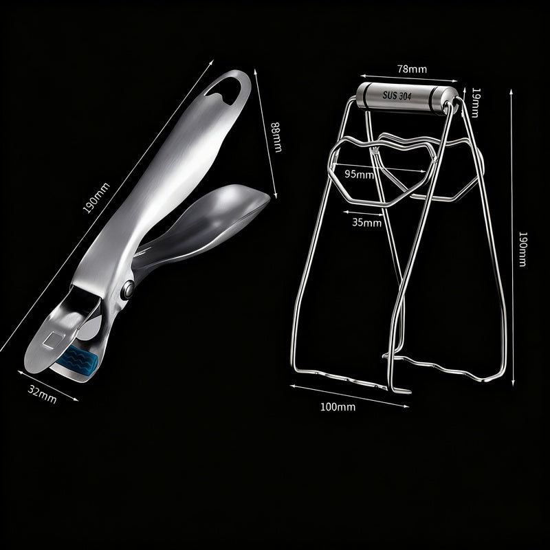 Stainless Steel Bowl Tongs with Heat Protection