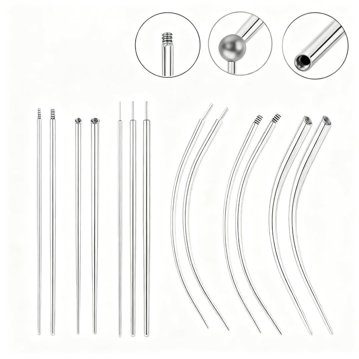Titan-Piercing rod, flat base, internal thread
