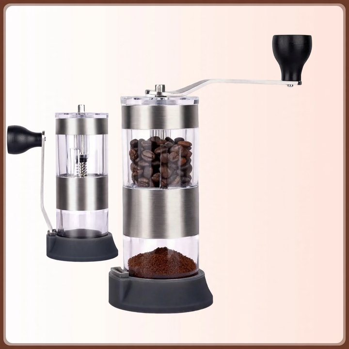 Hand crank coffee grinder, portable
