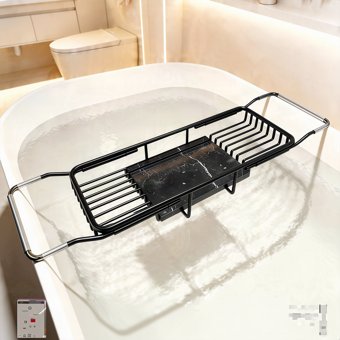 Expandable stainless steel bathtub rack