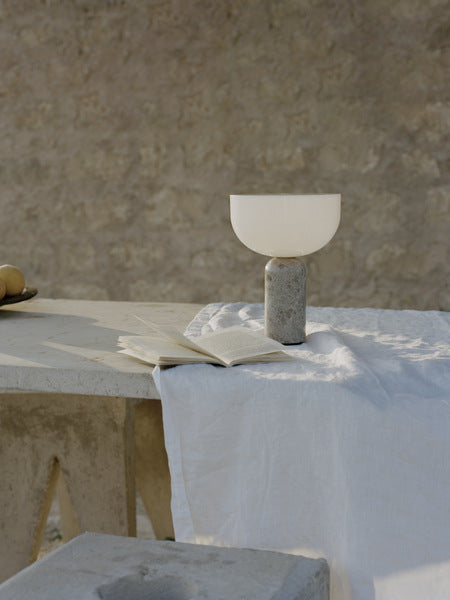 Mushroom-shaped table lamp, marble, LED, touch switch